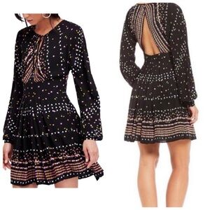 Free People Black Coryn A-Line Mini Dress